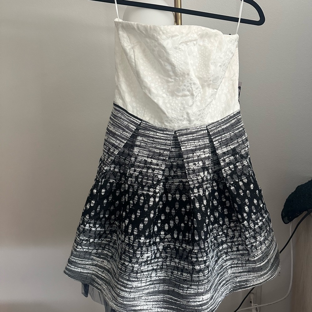 Elegant Black and White Mini Dress